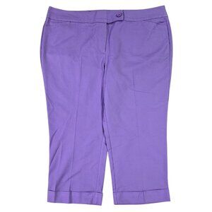 Ann Taylor NWT Signature Purple Cropped Straight Leg Pants Colorful Vacation